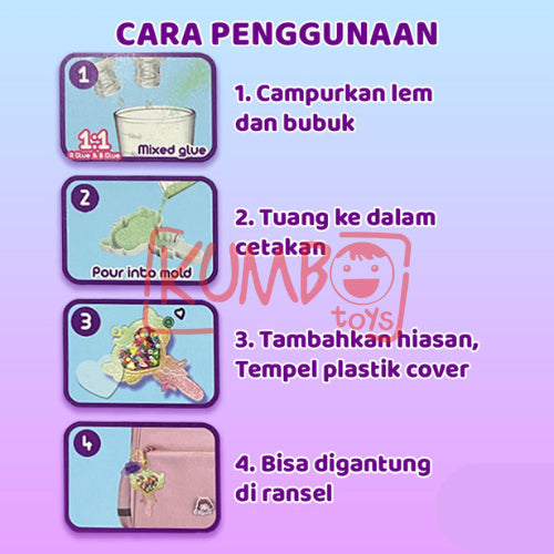 Mainan Edukasi Anak DIY Crystal Glue Magic Stick Resin Aksesoris Gantungan Kunci