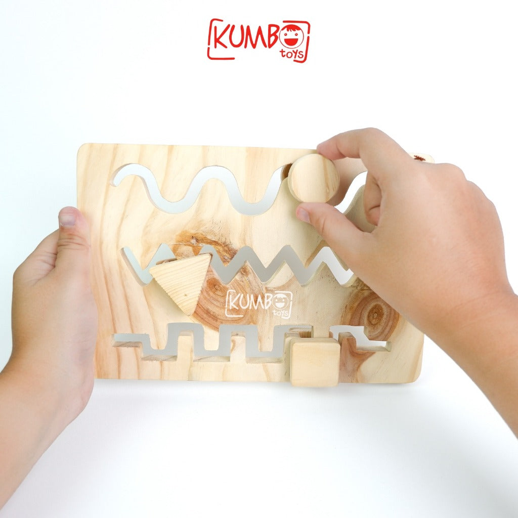Mainan Edukasi Anak Maze Board Montessori Papan Kayu