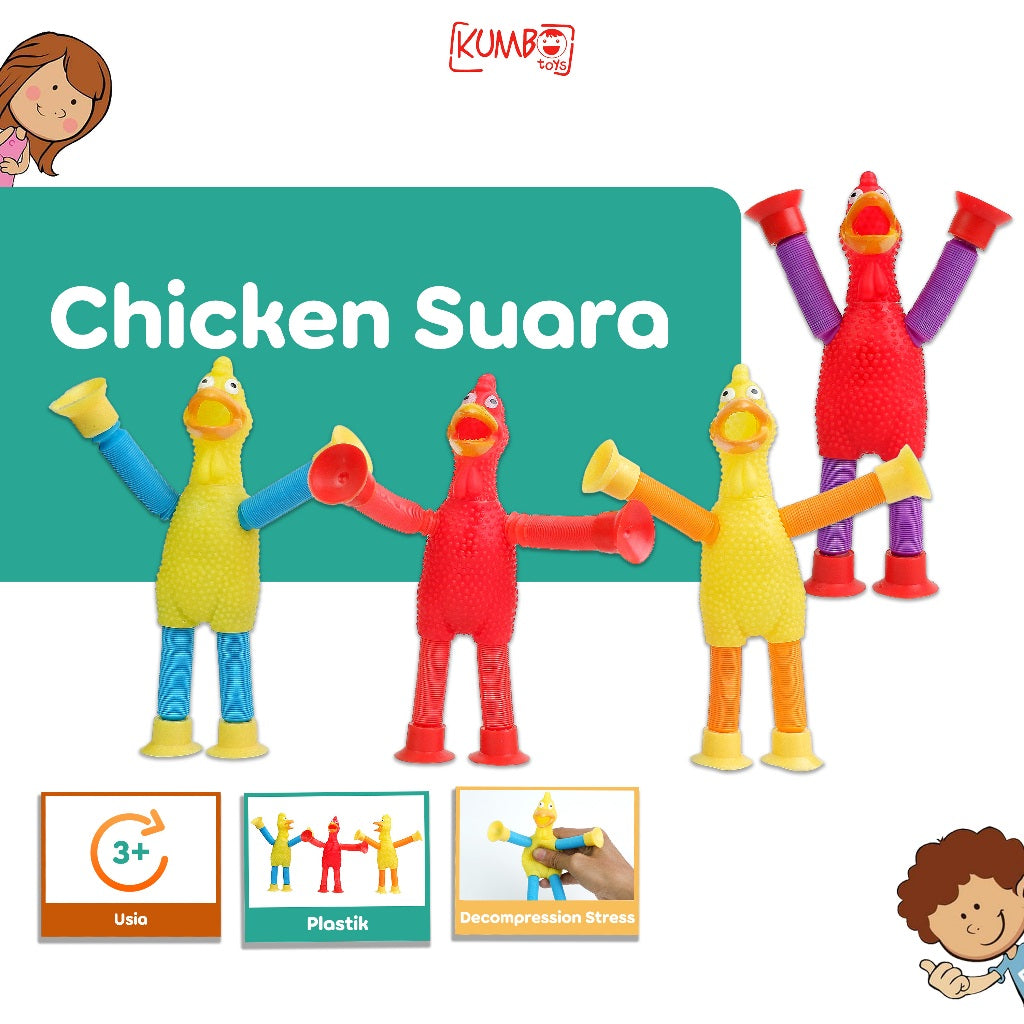 Mainan Edukasi Anak Telescopic Toys Chicken Suara Lampu LED Cup Tabung Teleskopik
