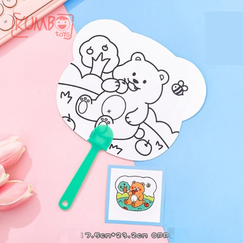 Mainan Edukasi Anak Kipas DIY Mewarnai Souvenir Hampers Anak
