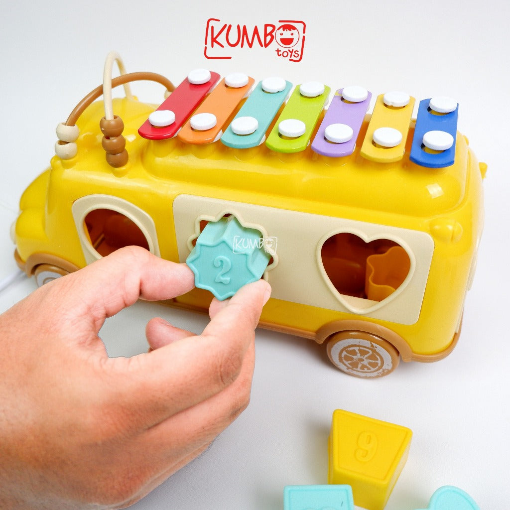 Mainan Edukasi Anak Mobil Happy Bus Xylophone Montessori play