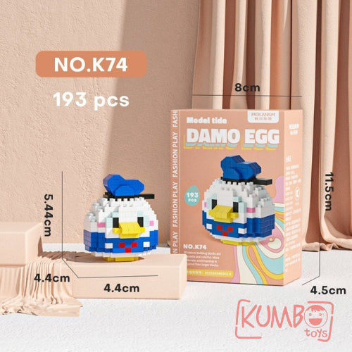 Mainan Anak Bricks Mini Damo Egg Karakter Lucu