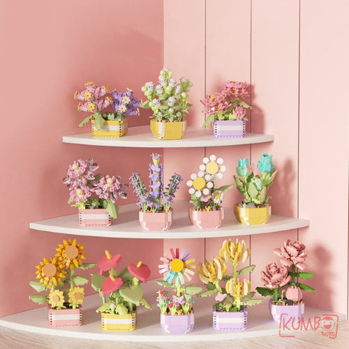 Mainan Edukasi Anak Bricks Flower Dairy 3D Block Bentuk Bunga