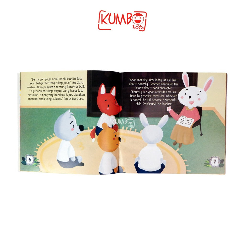 Buku Cerita Anak Bergambar/Buku Dongeng Fabel Bilingual Pembentuk Karakter