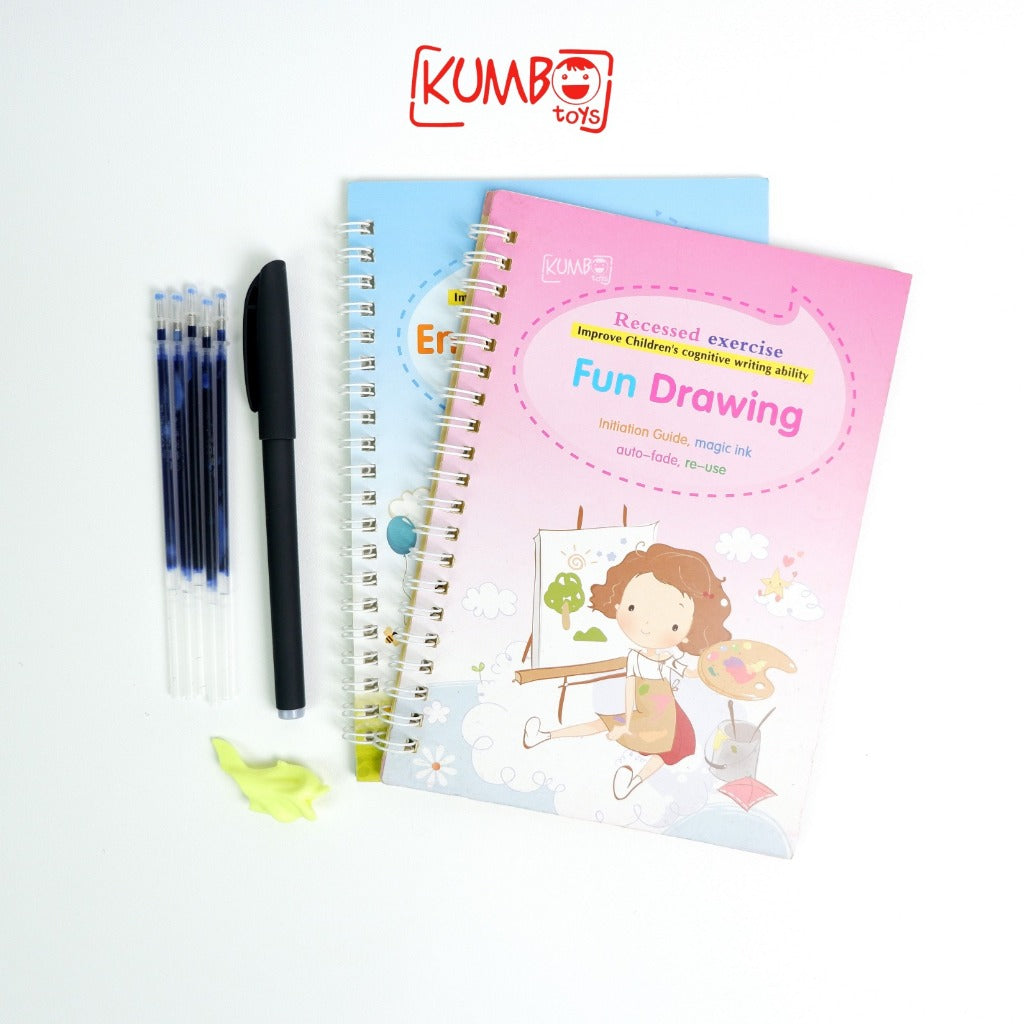 Buku Anak Belajar Menulis Pintar Ajaib Magic Book Angka Huruf English