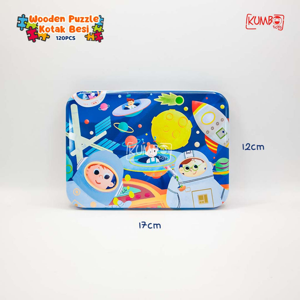 Mainan Edukasi Anak Puzzle Kayu Wooden Kotak Besi 120pcs