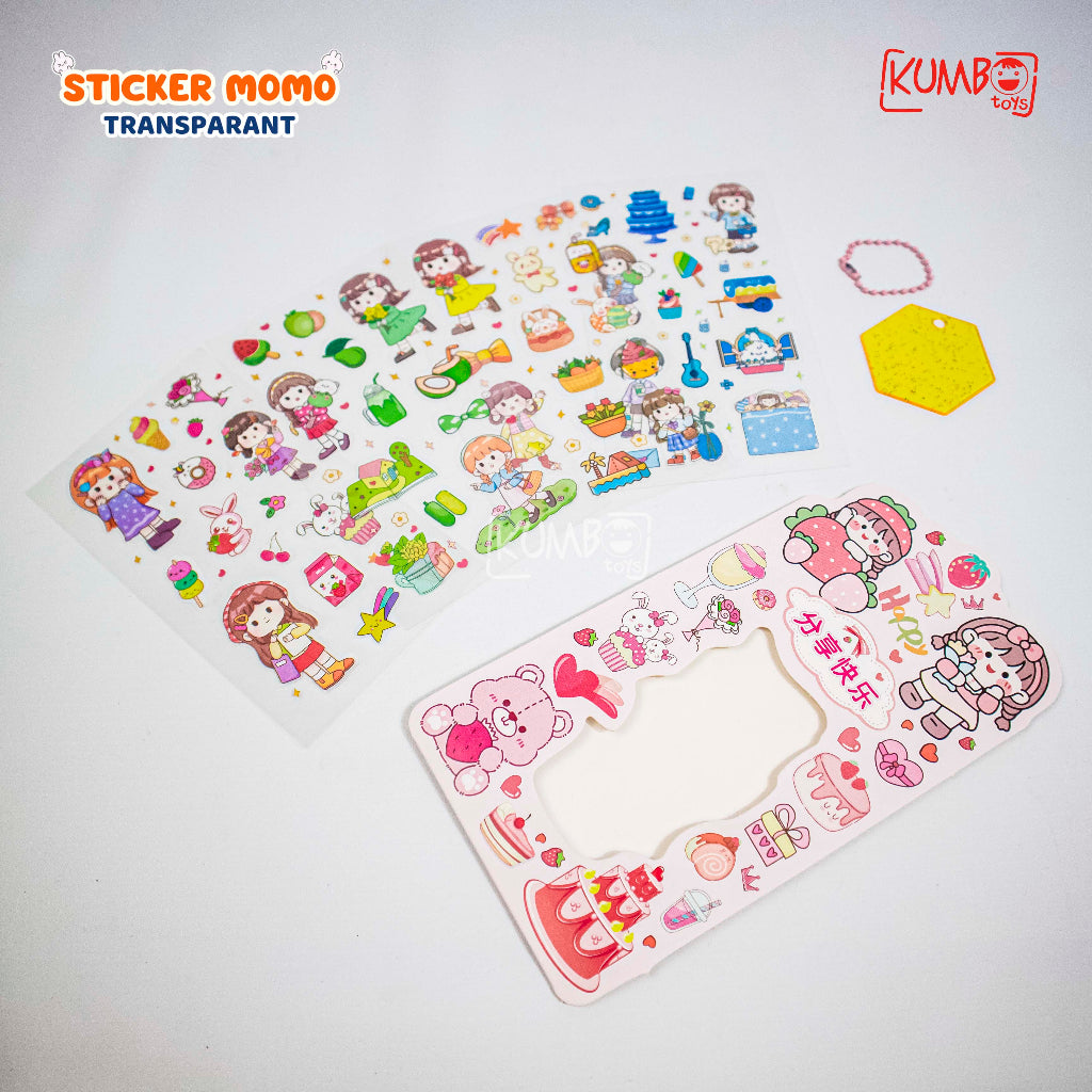 Mainan Edukasi Sticker NEW MOMO Panjang 2D Set Akrilik Sticker Karakter