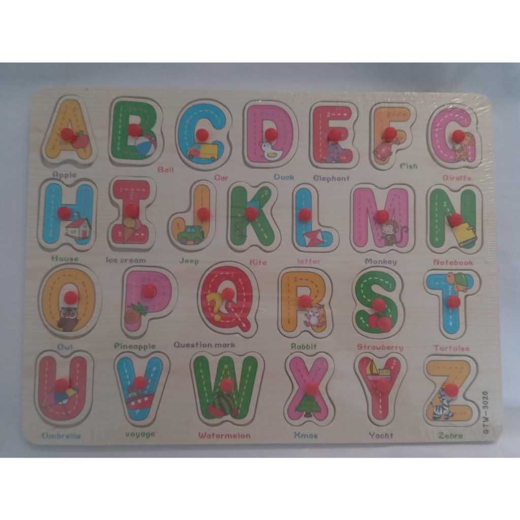Mainan Edukasi Anak Puzzle Kayu Knob