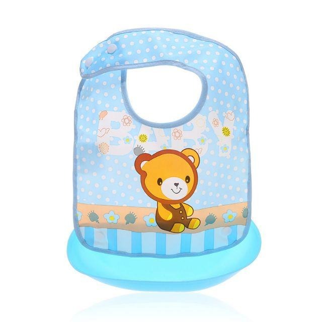 Slabber Silikon Plastik / Celemek Makan Bayi Anti Air / Slabber Silikon Bayi