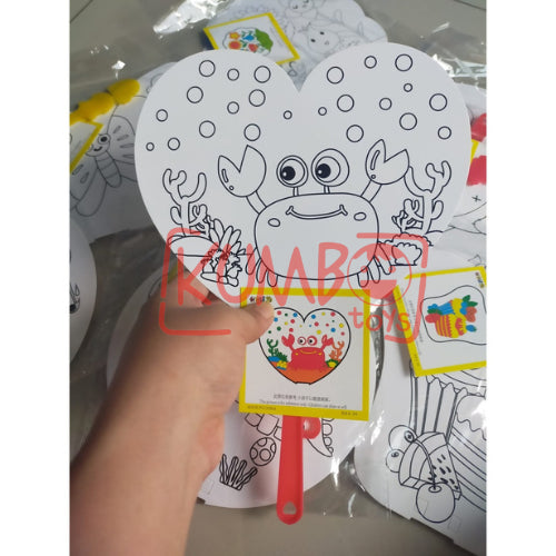 Mainan Edukasi Anak Kipas DIY Mewarnai Souvenir Hampers Anak