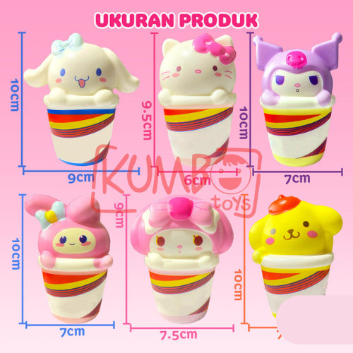 Mainan Edukasi Anak Squishy Slow SANRIO Ice Cream Stress Release Squeeze