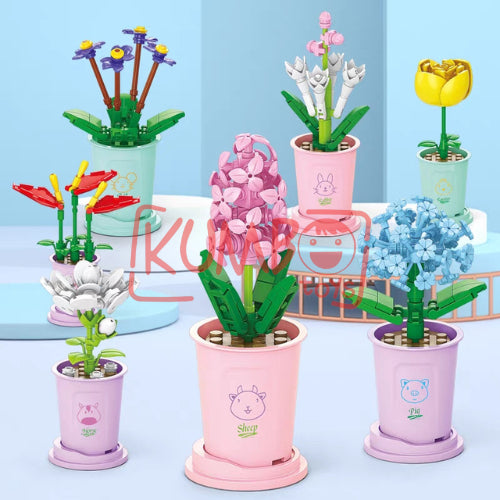 Mainan Edukasi Anak  BRICKS FLOWER Pot Bunga Mini Nano Blok Bouquet 3D Dekorasi