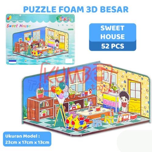 Mainan Edukasi Anak Puzzle Foam 3D Besar DIY Jigsaw Foam