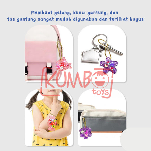 Mainan Edukasi Anak DIY Crystal Glue Manik Resin Aksesoris Gantungan Kunci