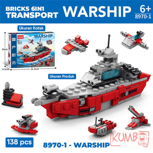 Mainan Edukasi Anak Bricks 6 In 1 Mainan Block