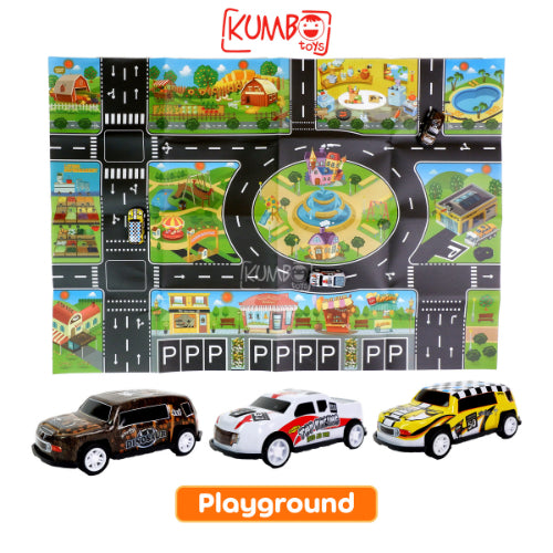 Mainan Edukasi Anak Karpet Peta Jalan Urban Road Map Perkotaan Mobil Pullback Alas Bermain