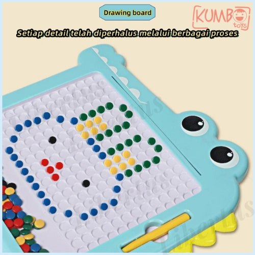 Mainan Edukasi Anak Magnetic Drawing Board Sketchpad Crab dan Mini Dino