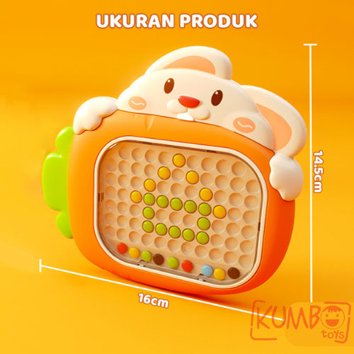 Mainan Edukasi Anak Rabbit Magnetic Bead And Drawing Board Papan Magnet Kelinci