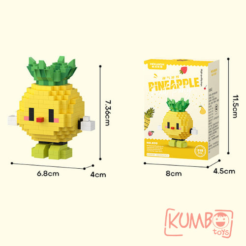 Mainan Anak Bricks Fruit Nano 3D Mainan Balok Susun Karakter Buah