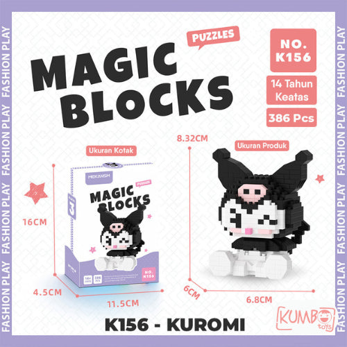 Mainan Edukasi Anak Bricks Magic Blocks Besar Karakter Sanrio 3D DIY Block