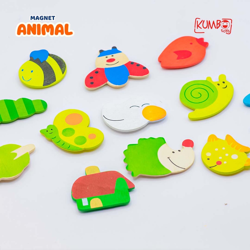 Mainan Edukasi Magnet Kayu Tempel Kulkas Anak Karakter