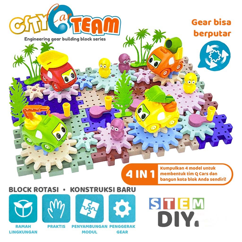 Mainan Edukasi Anak Puzzle DIY Building Blocks Bangunan Blok Edukasi
