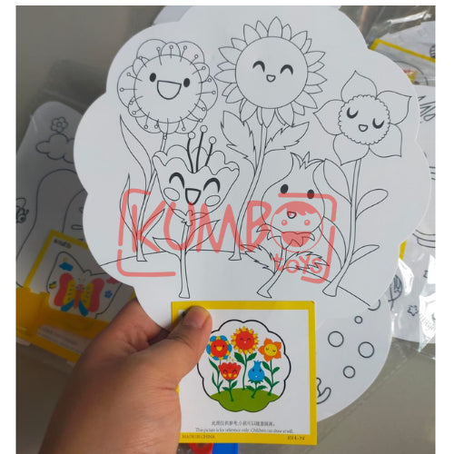 Mainan Edukasi Anak Kipas DIY Mewarnai Souvenir Hampers Anak