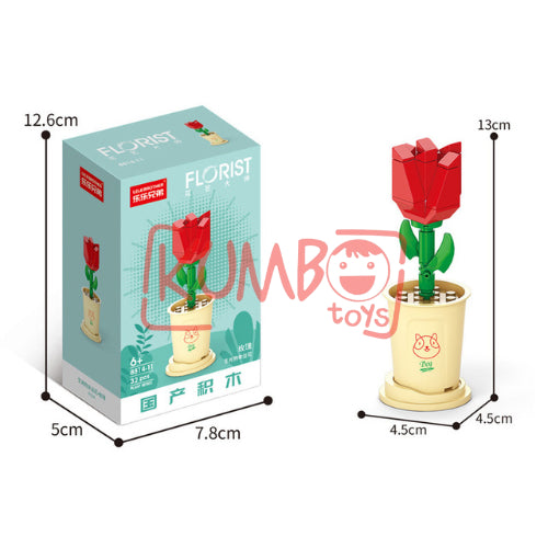 Mainan Edukasi Anak  BRICKS FLOWER Pot Bunga Mini Nano Blok Bouquet 3D Dekorasi