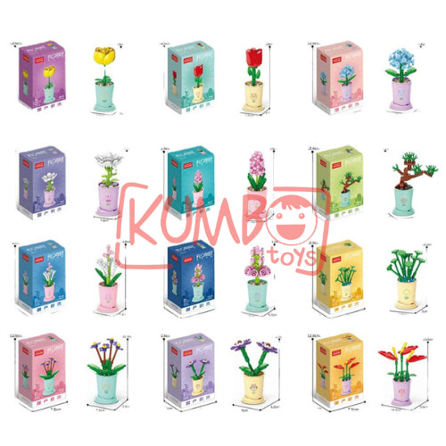 Mainan Edukasi Anak  BRICKS FLOWER Pot Bunga Mini Nano Blok Bouquet 3D Dekorasi
