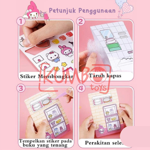 Mainan Edukasi Anak DIY Quiet Book Sanrio Busy Book Paper Doll