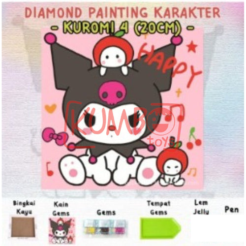 Mainan Edukasi Anak DIY Diamond Painting Karakter Canvas 20X20 Bingkai Kayu