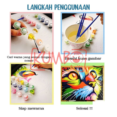 Mainan Edukasi Anak Painting Canvas By Number SANRIO KARAKTER