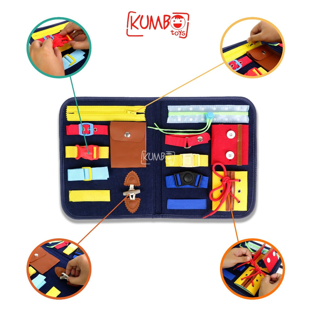 Mainan Edukasi Busy Board Dressing Skill Sensory Board Busy Bag Mainan Montessori Anak
