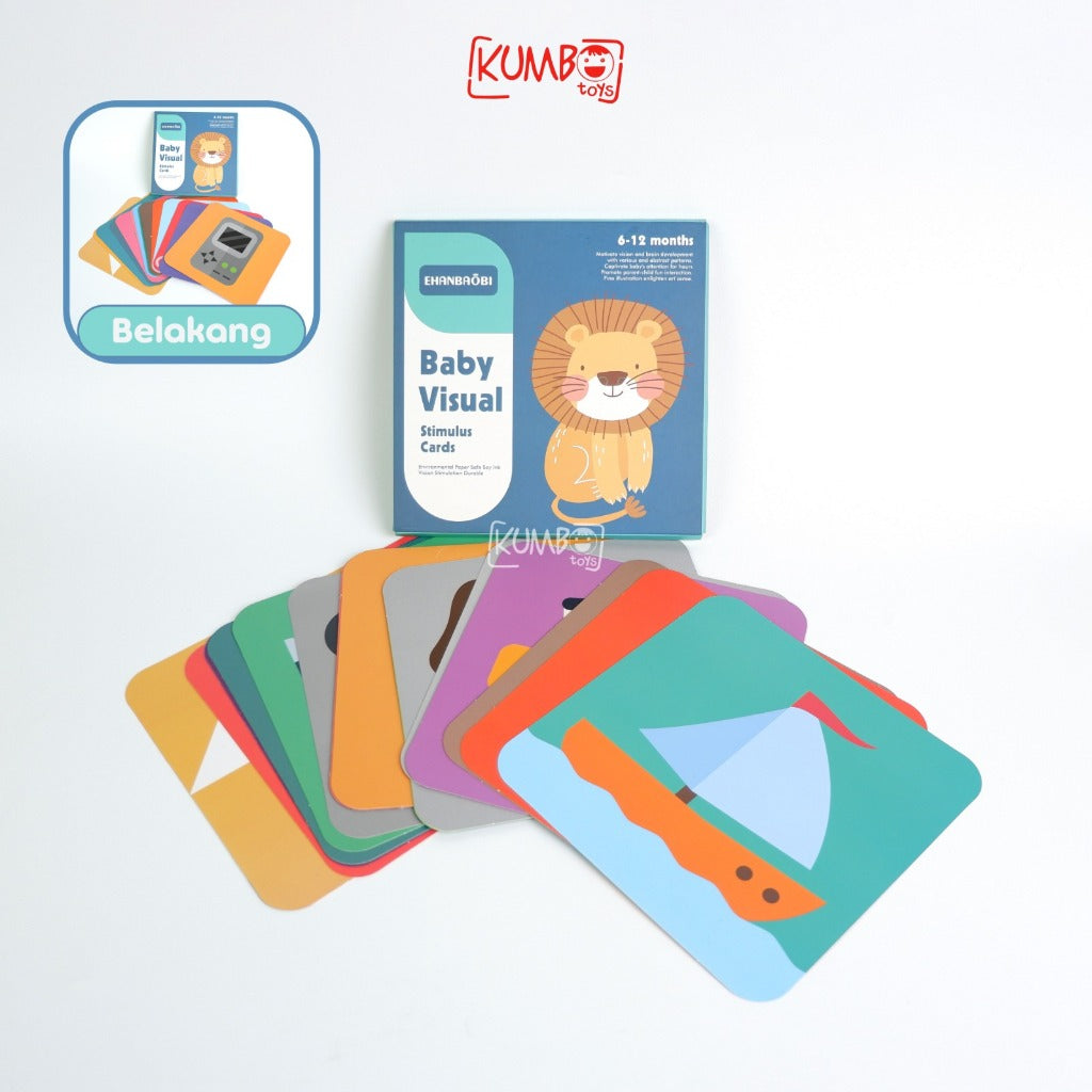 Mainan Edukasi Baby Visual Stimulus Card Newborn 0-12 Month Kartu Pintar
