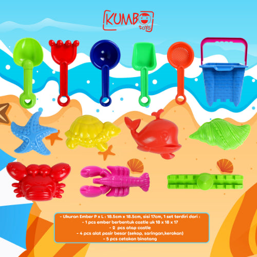 Mainan Edukasi Anak Ember Pasir Castle Ember Istana Cetakan Sekop Jumbo