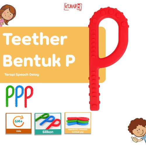 Teether Speech Delay Therapy Tools Bentuk P Alat Terapi Telat Bicara Anak
