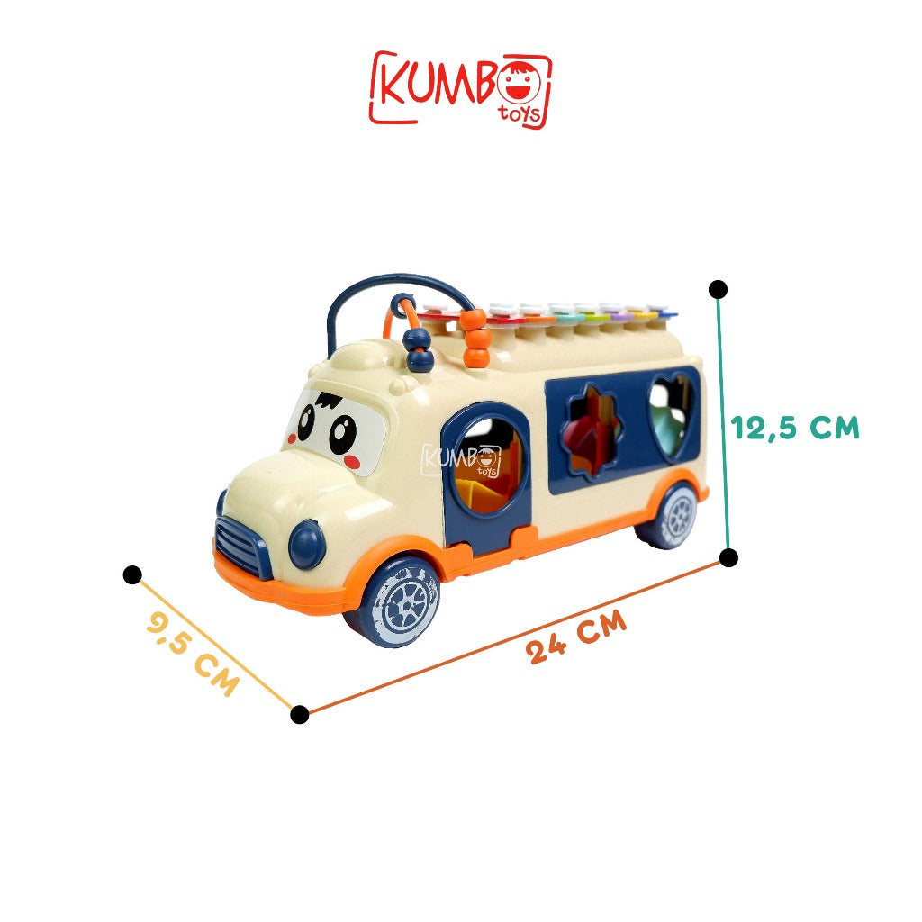 Mainan Edukasi Anak Mobil Happy Bus Xylophone Montessori play