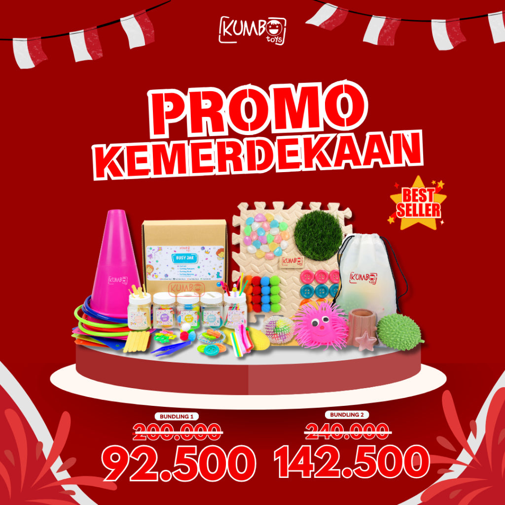 PROMO KEMERDEKAAN Bundling Mainan Edukasi Montessori Play Busy Jar Evamat Cone Ring Oromotor Taktil Fine Motoric Play Mainan Sensory KUMBOTOYS