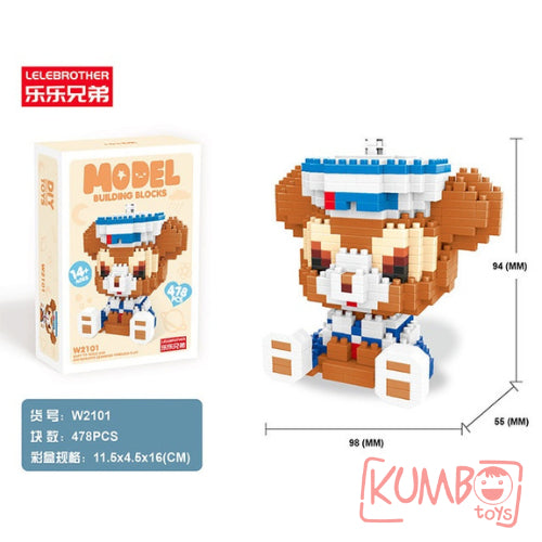 Mainan Anak Mini Block Model Karakter Kartun Lucu Balok Susun 3D Bricks