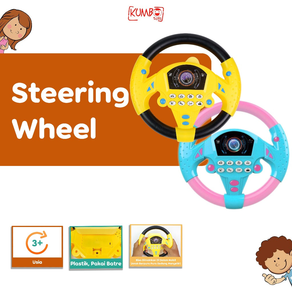 Mainan Edukasi Anak Setir Mobil Steering Wheel Simulated Driving
