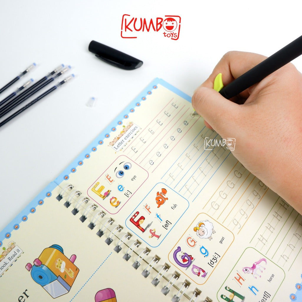 Buku Anak Belajar Menulis Pintar Ajaib Magic Book Angka Huruf English