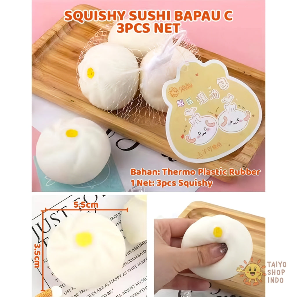 Mainan Edukasi Anak Squishy Bapau Dimsum Sushi Squeeze Anti Stress