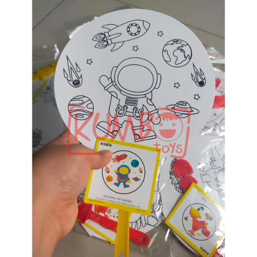 Mainan Edukasi Anak Kipas DIY Mewarnai Souvenir Hampers Anak