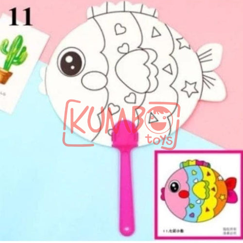 Mainan Edukasi Anak Kipas DIY Mewarnai Souvenir Hampers Anak