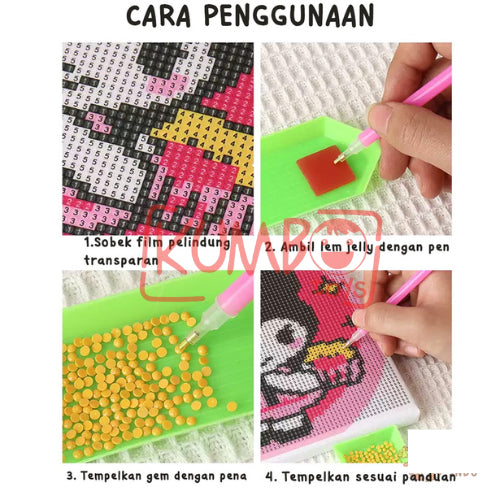 Mainan Edukasi Anak DIY Diamond Painting Karakter Canvas 20X20 Bingkai Kayu