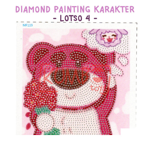 Mainan Edukasi DIY Diamond Painting Karakter Figura 18x18 Bingkai