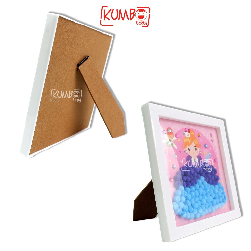 Mainan Edukasi Anak DIY Menempel Pompom Figura Art And Craft Frame