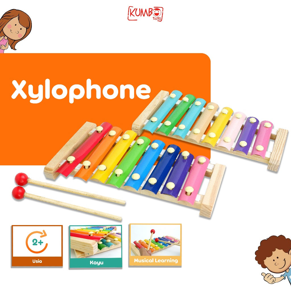 Mainan Edukasi Anak Alat Musik Ketukan Kayu Xylophone