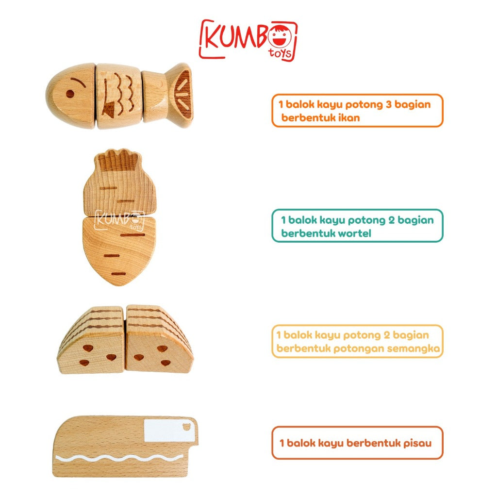 Mainan Edukasi Anak Souvenir Ulang Tahun Balok Kayu Potong Hampers