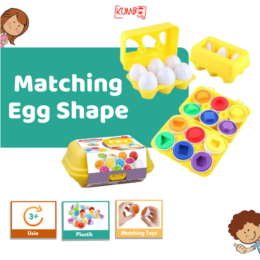 Mainan Edukasi Anak Mencocokan Bentuk Telur Matching Egg Shape Puzzle Set